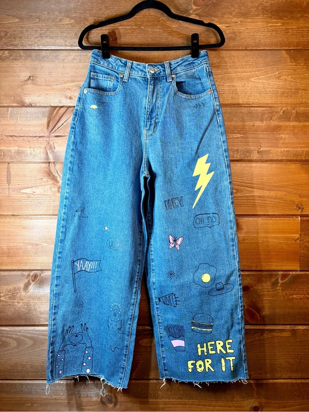 wild fable Blue Denim Wide-Leg Jeans Size 6 or 28x26 💕⚡️